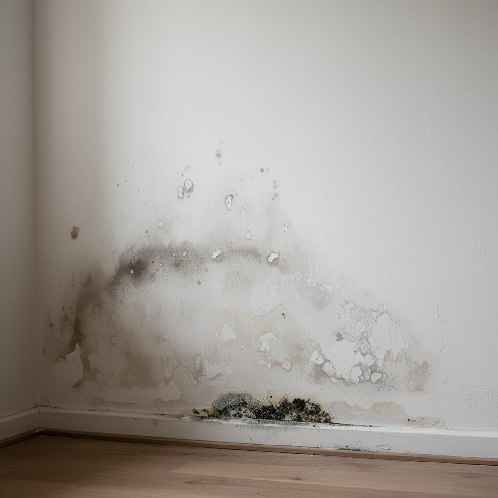 Cave humide : état initial des murs