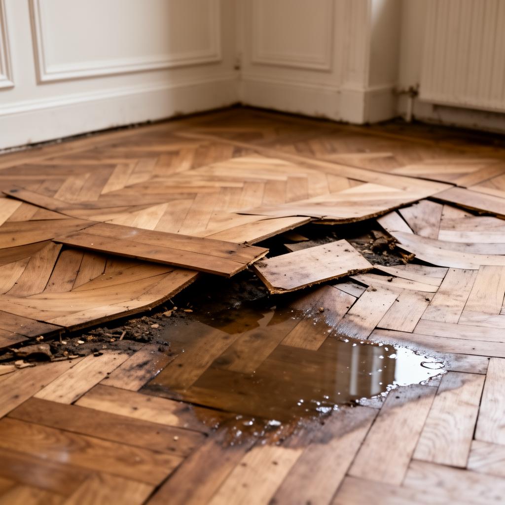 Parquet gondolé après dégât des eaux